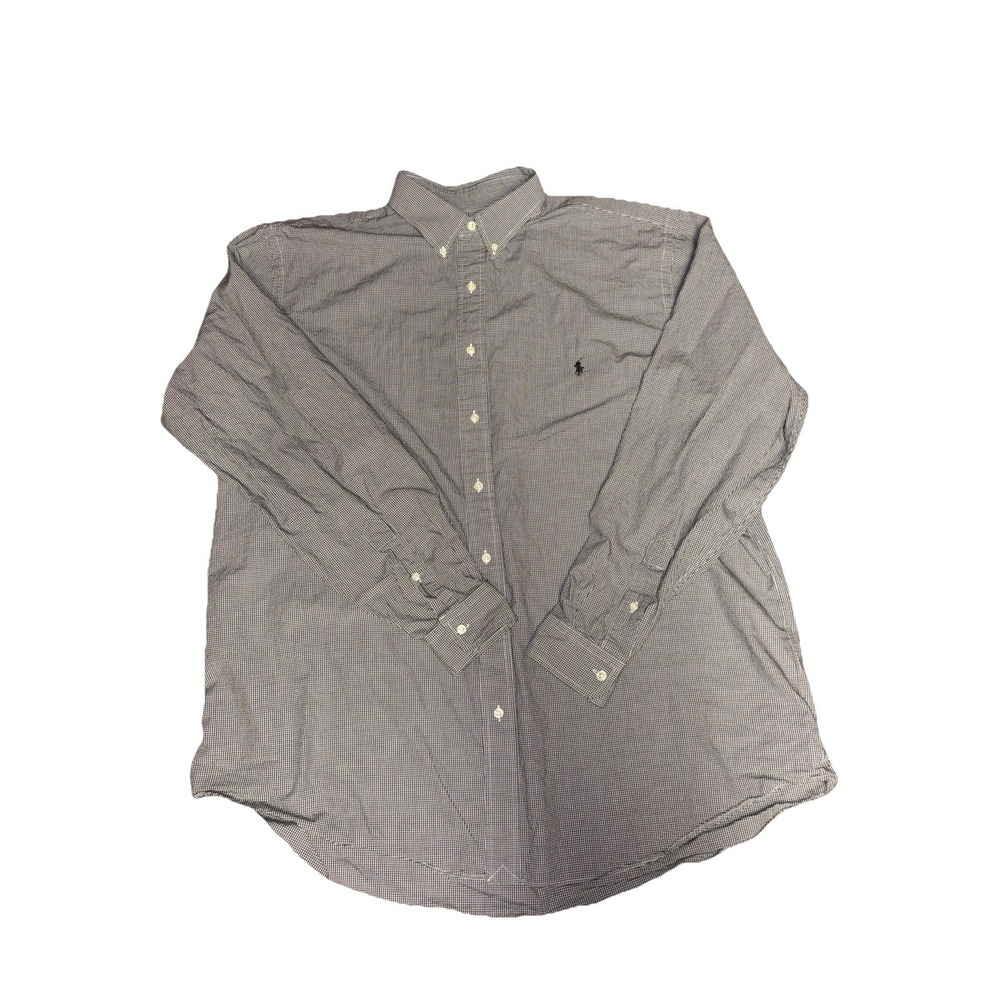 Ralph Lauren Blue Label Button Down Shirt Gingham 2XLT 100% Cotton Stretch Pony